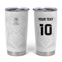 Custom Fiji Rugby Tumbler Cup Tapa Tribal Motifs Sporty Style - Polynesian Pride