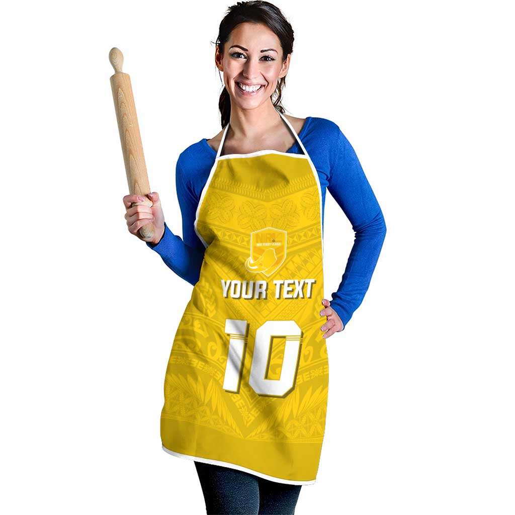 Custom Niue Rugby Apron Hiapo Tribal Motifs Sporty Style - Polynesian Pride