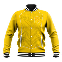 Custom Niue Rugby Baseball Jacket Hiapo Tribal Motifs Sporty Style - Polynesian Pride