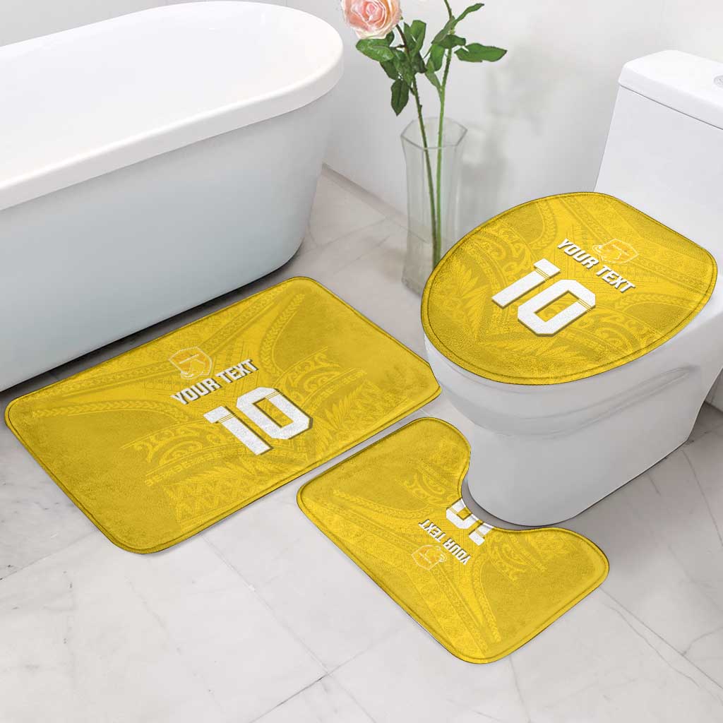 Custom Niue Rugby Bathroom Set Hiapo Tribal Motifs Sporty Style - Polynesian Pride