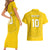 Custom Niue Rugby Couples Matching Short Sleeve Bodycon Dress and Hawaiian Shirt Hiapo Tribal Motifs Sporty Style - Polynesian Pride