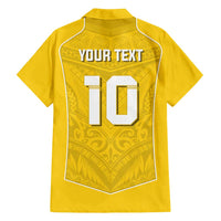 Custom Niue Rugby Family Matching Summer Maxi Dress and Hawaiian Shirt Hiapo Tribal Motifs Sporty Style - Polynesian Pride