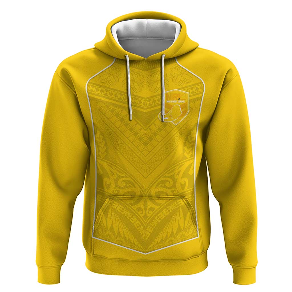 Custom Niue Rugby Hoodie Hiapo Tribal Motifs Sporty Style - Polynesian Pride