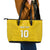 Custom Niue Rugby Leather Tote Bag Hiapo Tribal Motifs Sporty Style - Polynesian Pride