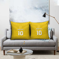 Custom Niue Rugby Pillow Cover Hiapo Tribal Motifs Sporty Style - Polynesian Pride