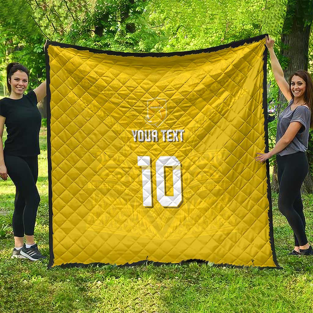 Custom Niue Rugby Quilt Hiapo Tribal Motifs Sporty Style LT03 - Polynesian Pride