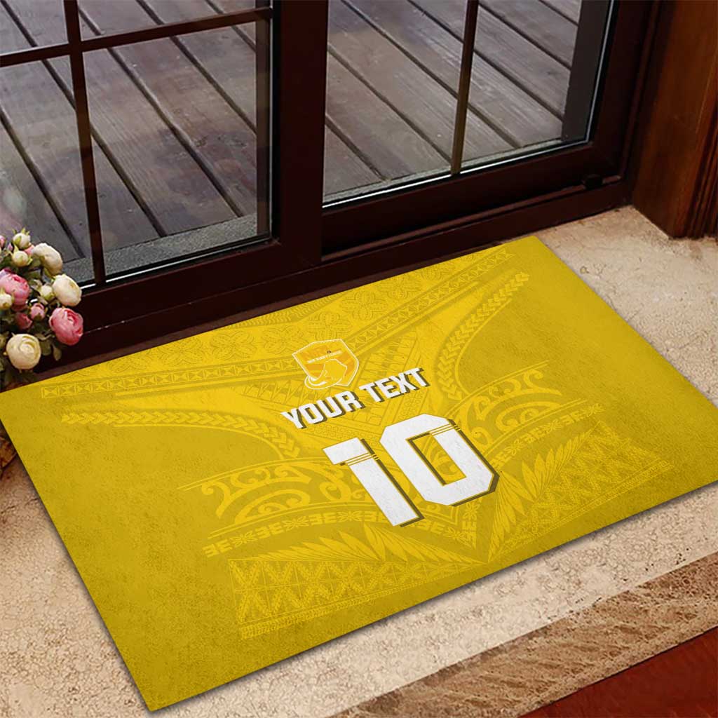 Custom Niue Rugby Rubber Doormat Hiapo Tribal Motifs Sporty Style LT03 - Polynesian Pride