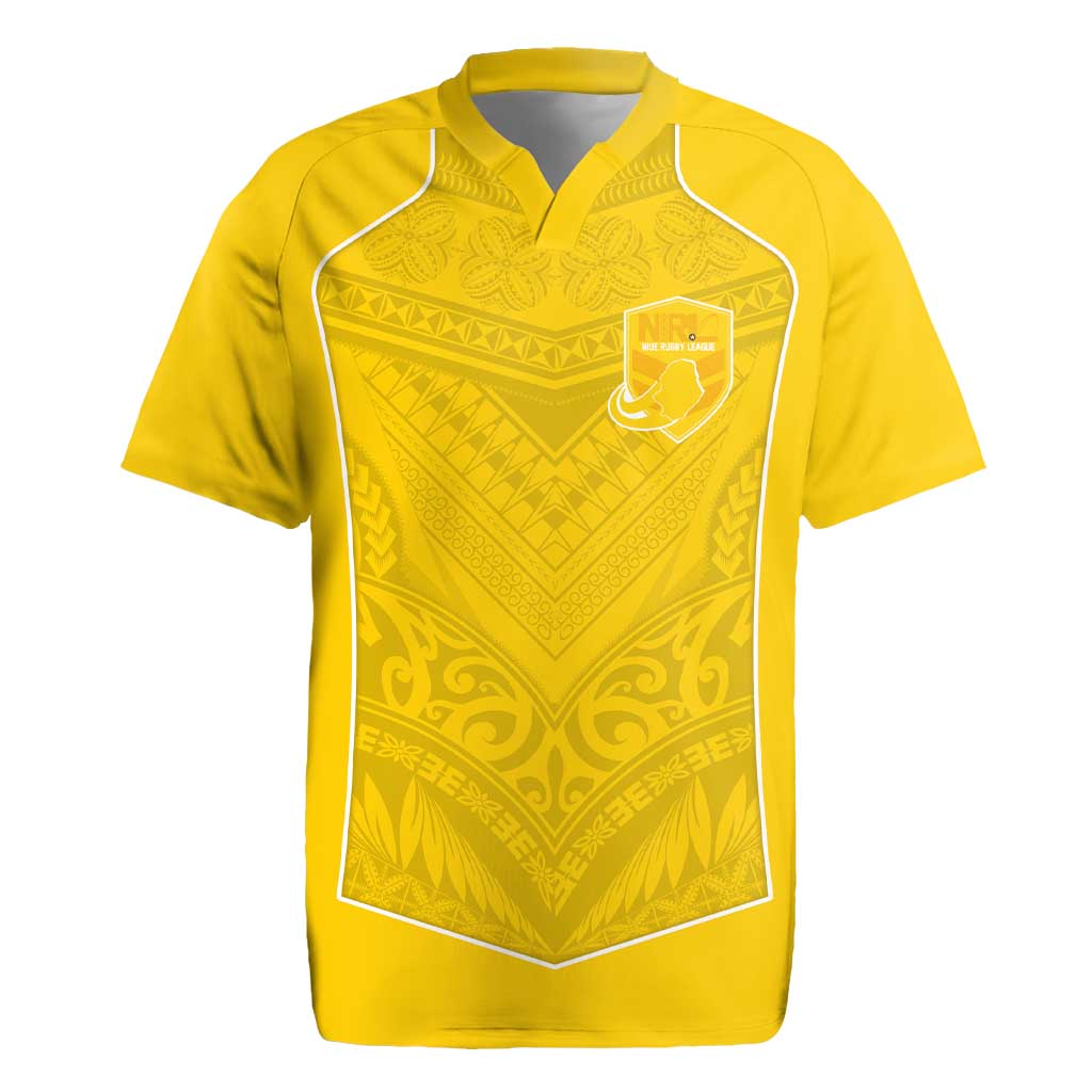 Custom Niue Rugby Rugby Jersey Hiapo Tribal Motifs Sporty Style - Polynesian Pride