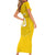 Custom Niue Rugby Short Sleeve Bodycon Dress Hiapo Tribal Motifs Sporty Style - Polynesian Pride