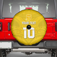 Custom Niue Rugby Spare Tire Cover Hiapo Tribal Motifs Sporty Style - Polynesian Pride