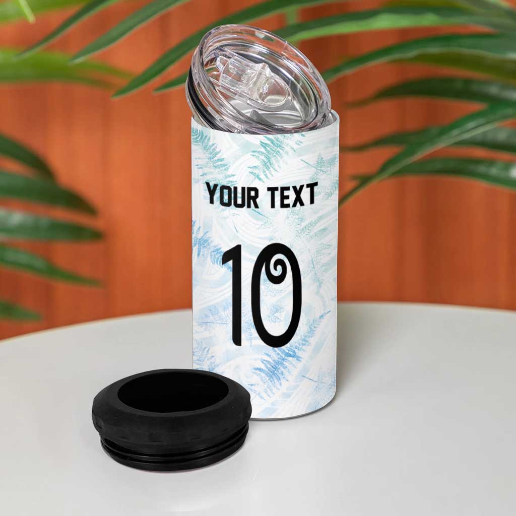 Custom New Zealand Football 4 in 1 Can Cooler Tumbler The Whites-Aotearoa Inspired - Polynesian Pride