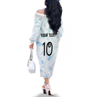 Custom New Zealand Football Family Matching Off The Shoulder Long Sleeve Dress and Hawaiian Shirt The Whites-Aotearoa Inspired - Polynesian Pride
