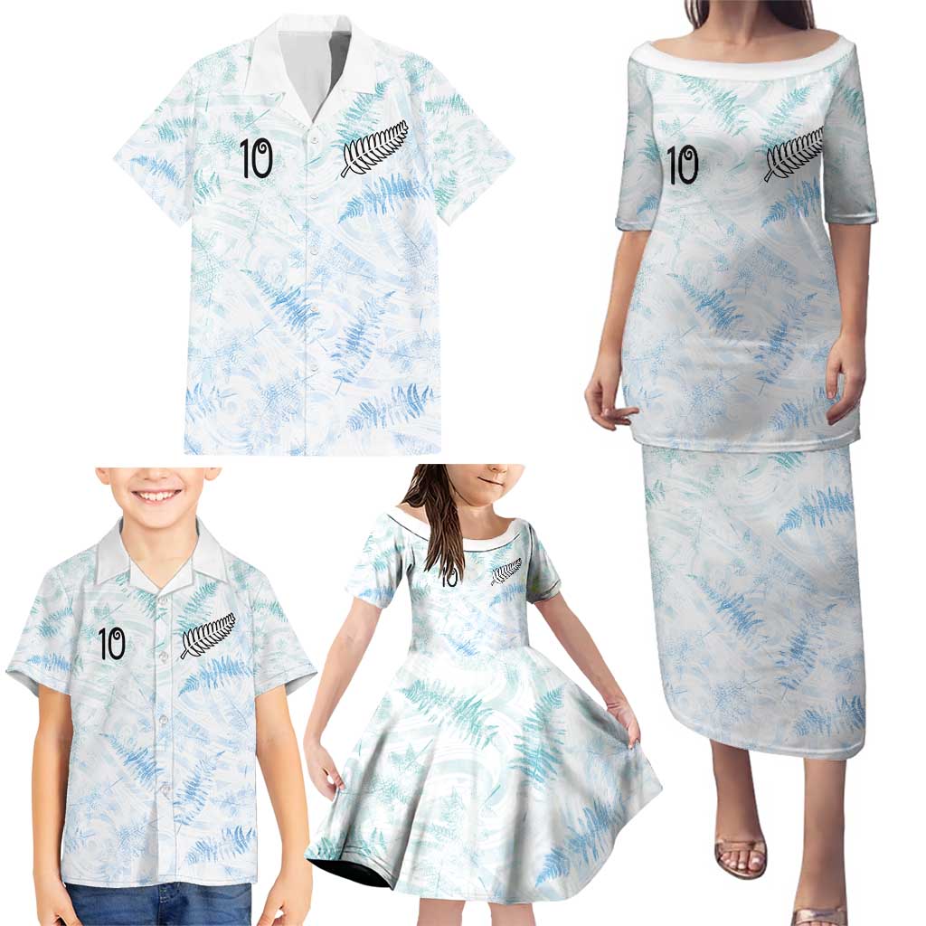 Custom New Zealand Football Family Matching Puletasi and Hawaiian Shirt The Whites-Aotearoa Inspired - Polynesian Pride