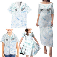 Custom New Zealand Football Family Matching Puletasi and Hawaiian Shirt The Whites-Aotearoa Inspired - Polynesian Pride