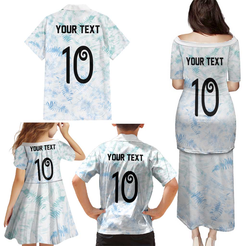 Custom New Zealand Football Family Matching Puletasi and Hawaiian Shirt The Whites-Aotearoa Inspired - Polynesian Pride