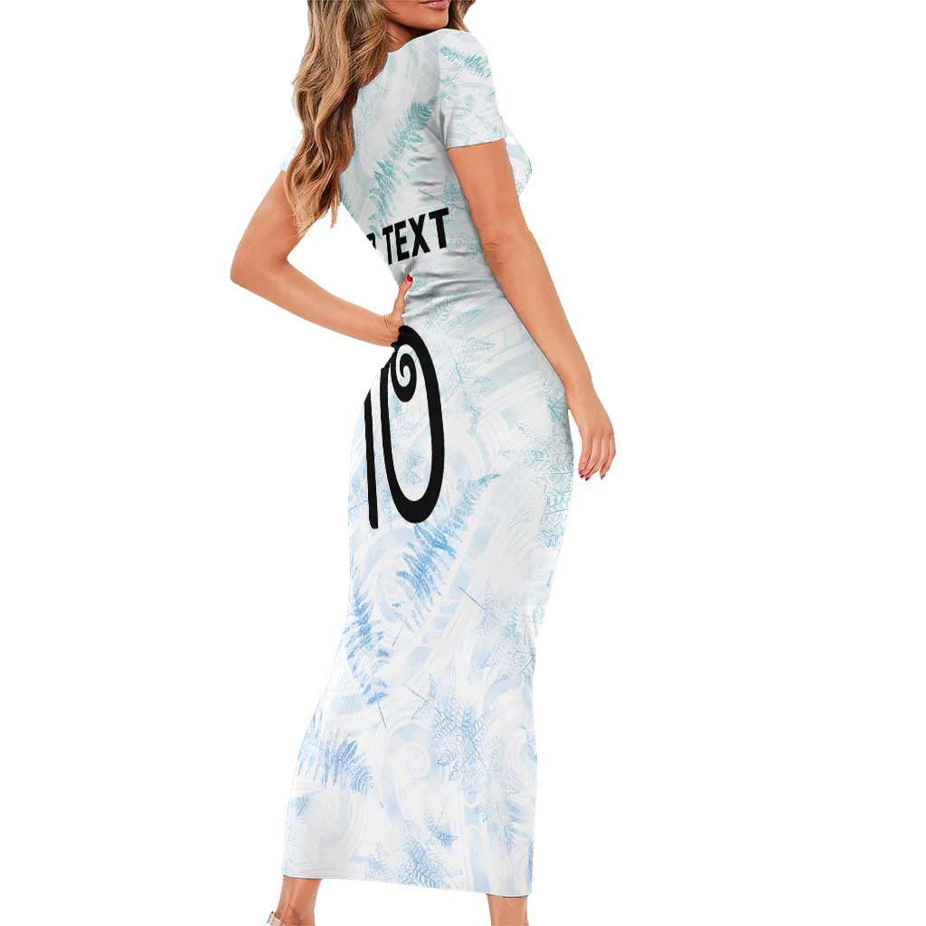 Custom New Zealand Football Family Matching Short Sleeve Bodycon Dress and Hawaiian Shirt The Whites-Aotearoa Inspired - Polynesian Pride