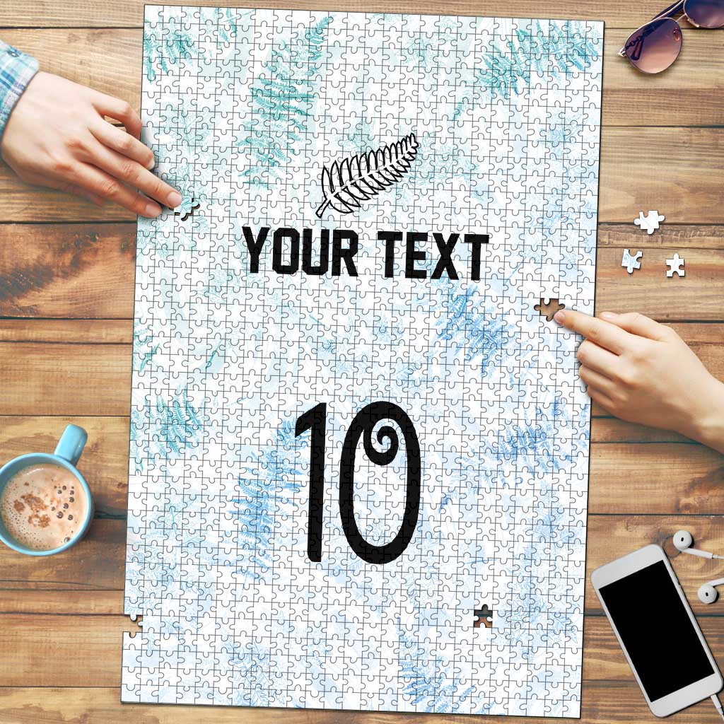 Custom New Zealand Football Puzzle The Whites-Aotearoa Inspired - Polynesian Pride