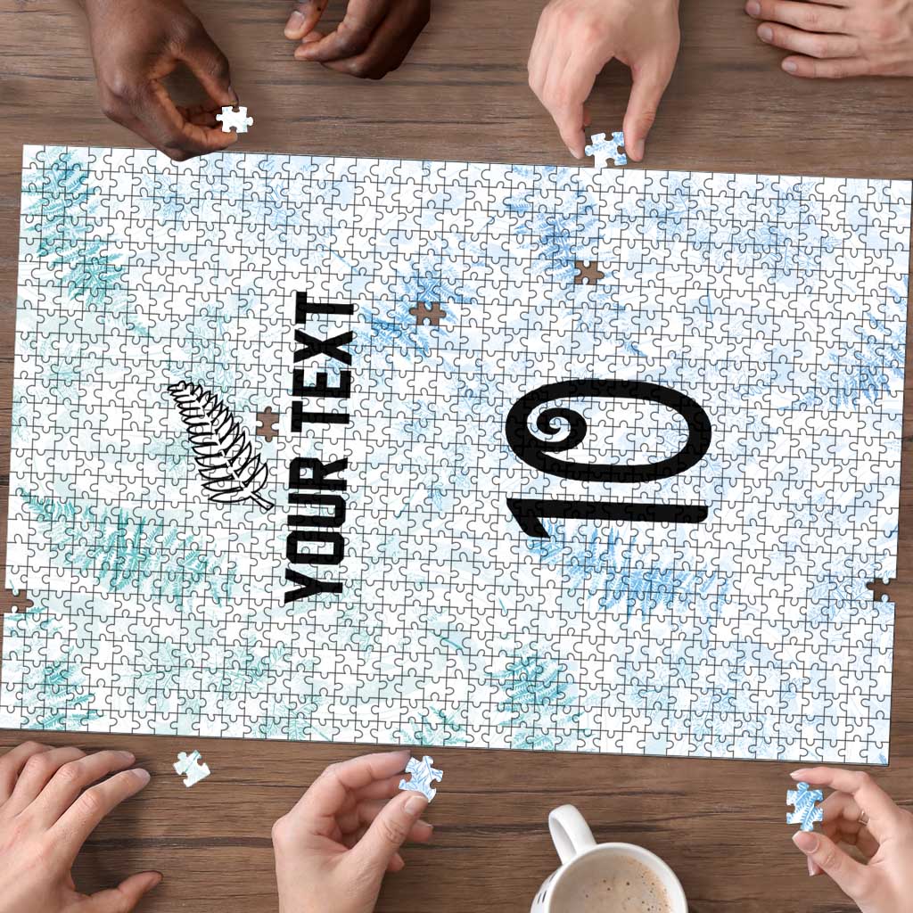 Custom New Zealand Football Puzzle The Whites-Aotearoa Inspired - Polynesian Pride