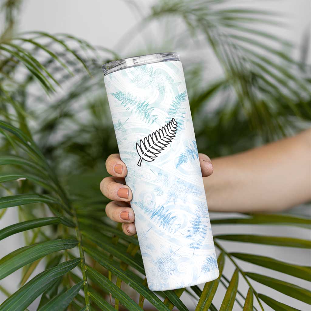 Custom New Zealand Football Skinny Tumbler The Whites-Aotearoa Inspired - Polynesian Pride
