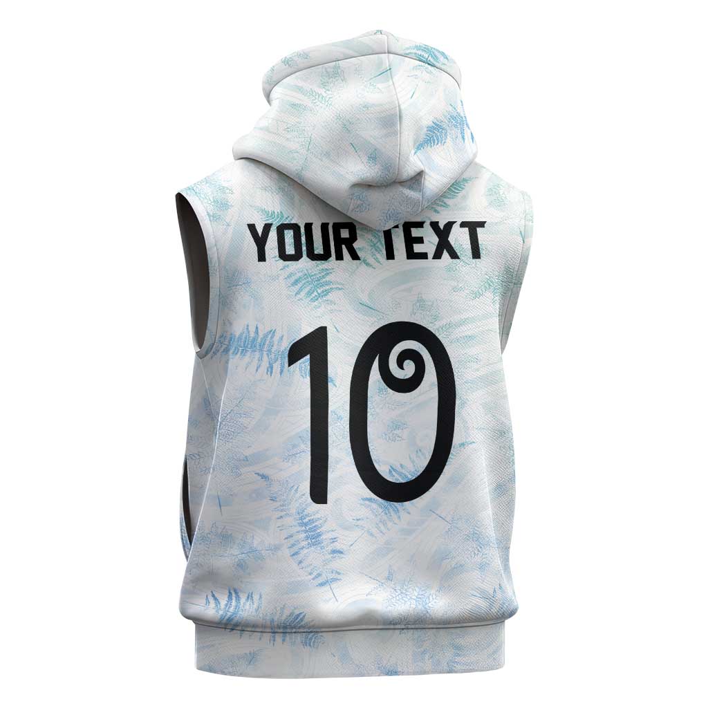 Custom New Zealand Football Sleeveless Hoodie The Whites-Aotearoa Inspired - Polynesian Pride