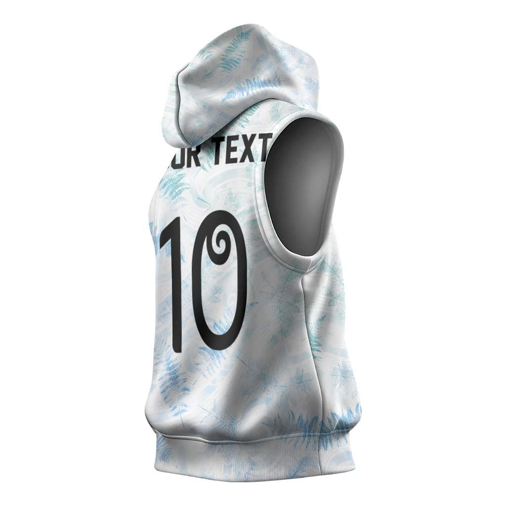 Custom New Zealand Football Sleeveless Hoodie The Whites-Aotearoa Inspired - Polynesian Pride
