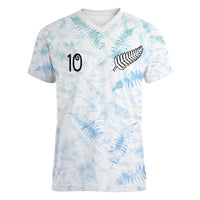 Custom New Zealand Football Women V-Neck T-Shirt The Whites-Aotearoa Inspired - Polynesian Pride