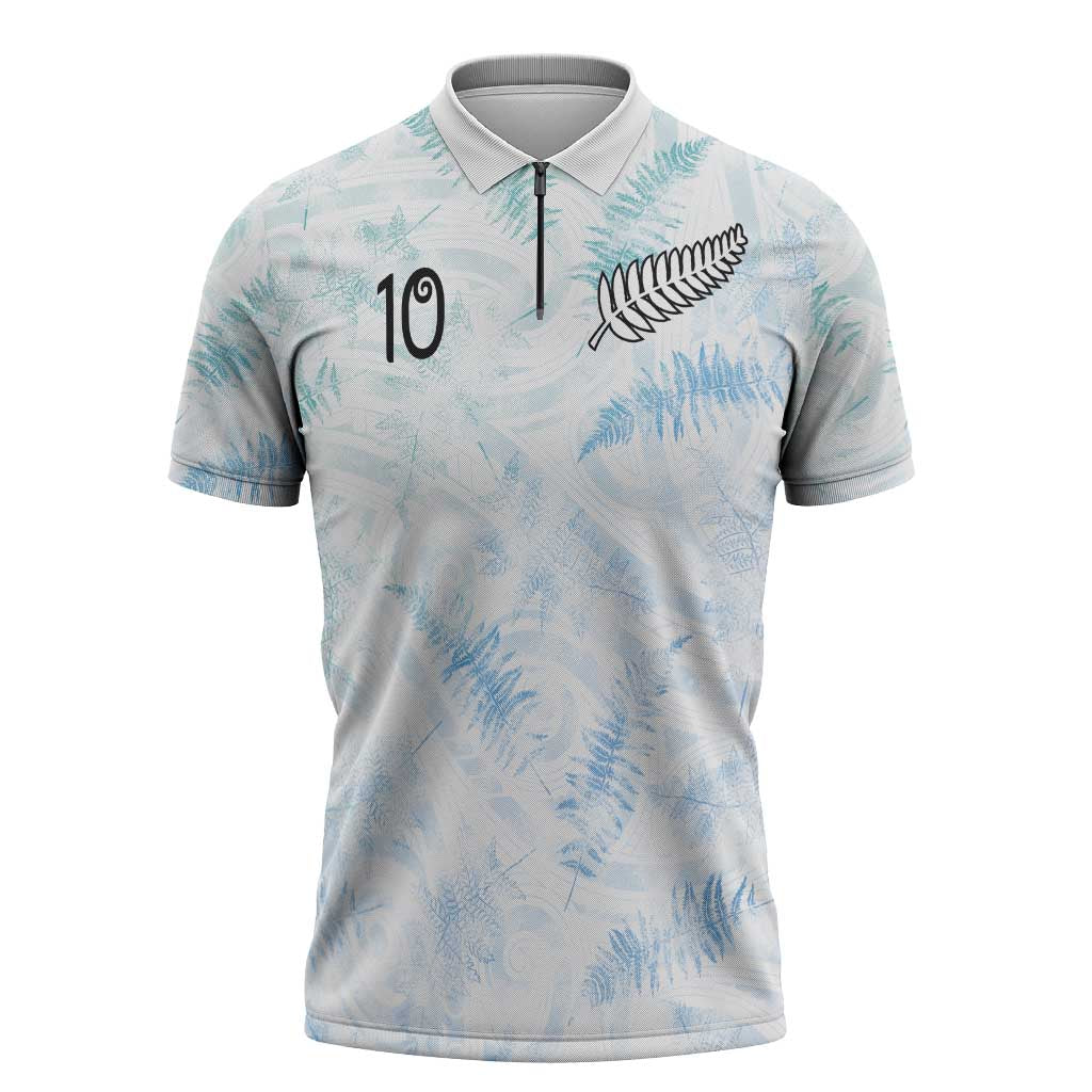 Custom New Zealand Football Zipper Polo Shirt The Whites-Aotearoa Inspired - Polynesian Pride