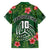 Custom Hawaii Volleyball Family Matching Summer Maxi Dress and Hawaiian Shirt Kakau Abstract and Tropical Plants Green Color - Polynesian Pride