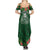 Custom Hawaii Volleyball Family Matching Summer Maxi Dress and Hawaiian Shirt Kakau Abstract and Tropical Plants Green Color - Polynesian Pride