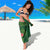 Custom Hawaii Volleyball Sarong Kakau Abstract and Tropical Plants Green Color - Polynesian Pride