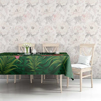 Custom Hawaii Volleyball Tablecloth Kakau Abstract and Tropical Plants Green Color - Polynesian Pride