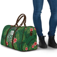 Custom Hawaii Volleyball Travel Bag Kakau Abstract and Tropical Plants Green Color - Polynesian Pride