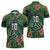 Custom Hawaii Volleyball Zipper Polo Shirt Kakau Abstract and Tropical Plants Green Color - Polynesian Pride