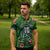 Custom Hawaii Volleyball Zipper Polo Shirt Kakau Abstract and Tropical Plants Green Color - Polynesian Pride