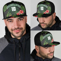 Custom Hawaii Volleyball Mesh Trucker Cap Kakau Abstract and Tropical Plants Black Color - Polynesian Pride