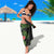 Custom Hawaii Volleyball Sarong Kakau Abstract and Tropical Plants Black Color - Polynesian Pride