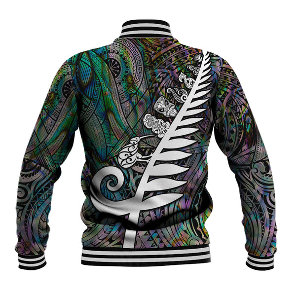New Zealand Baseball Shirt Custom Aotearoa Silver Fern Koru Design main image 1