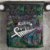 New Zealand Bedding Set Aotearoa Symbols With Silver Fern LT03 Black - Polynesian Pride