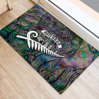 New Zealand Rubber Doormat Aotearoa Symbols With Silver Fern LT03 - Polynesian Pride