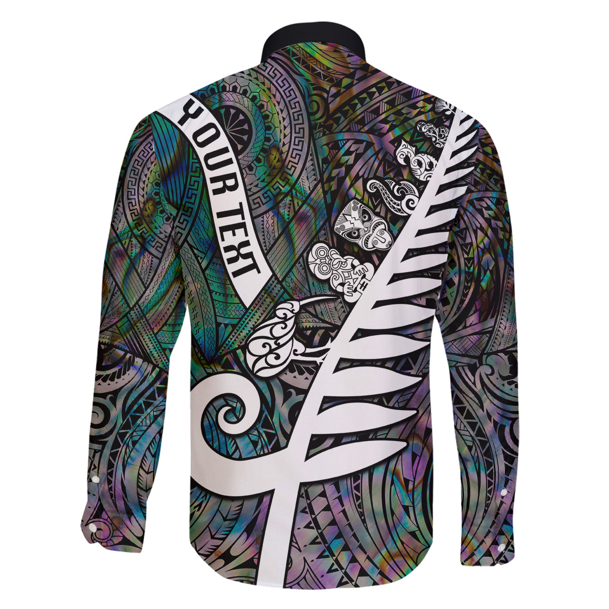 Personalized New Zealand Family Matching Tank Maxi Dress and Hawaiian Shirt Aotearoa Symbols With Silver Fern LT03 - Polynesian Pride