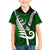 New Zealand Family Matching Tank Maxi Dress and Hawaiian Shirt Silver Fern and Maori Symbols Papua Shell Green Style LT03 Son's Shirt Green - Polynesian Pride
