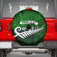 Personalized New Zealand Spare Tire Cover Silver Fern and Maori Symbols Papua Shell Green Style LT03 - Polynesian Pride