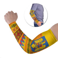 Romania Merry Christmas Arm Sleeves Romania Emblem Traditional Folk Art - Polynesian Pride