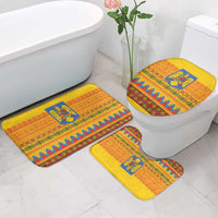 Romania Merry Christmas Bathroom Set Romania Emblem Traditional Folk Art - Polynesian Pride