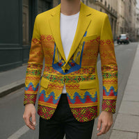 Romania Merry Christmas Blazer Romania Emblem Traditional Folk Art - Polynesian Pride