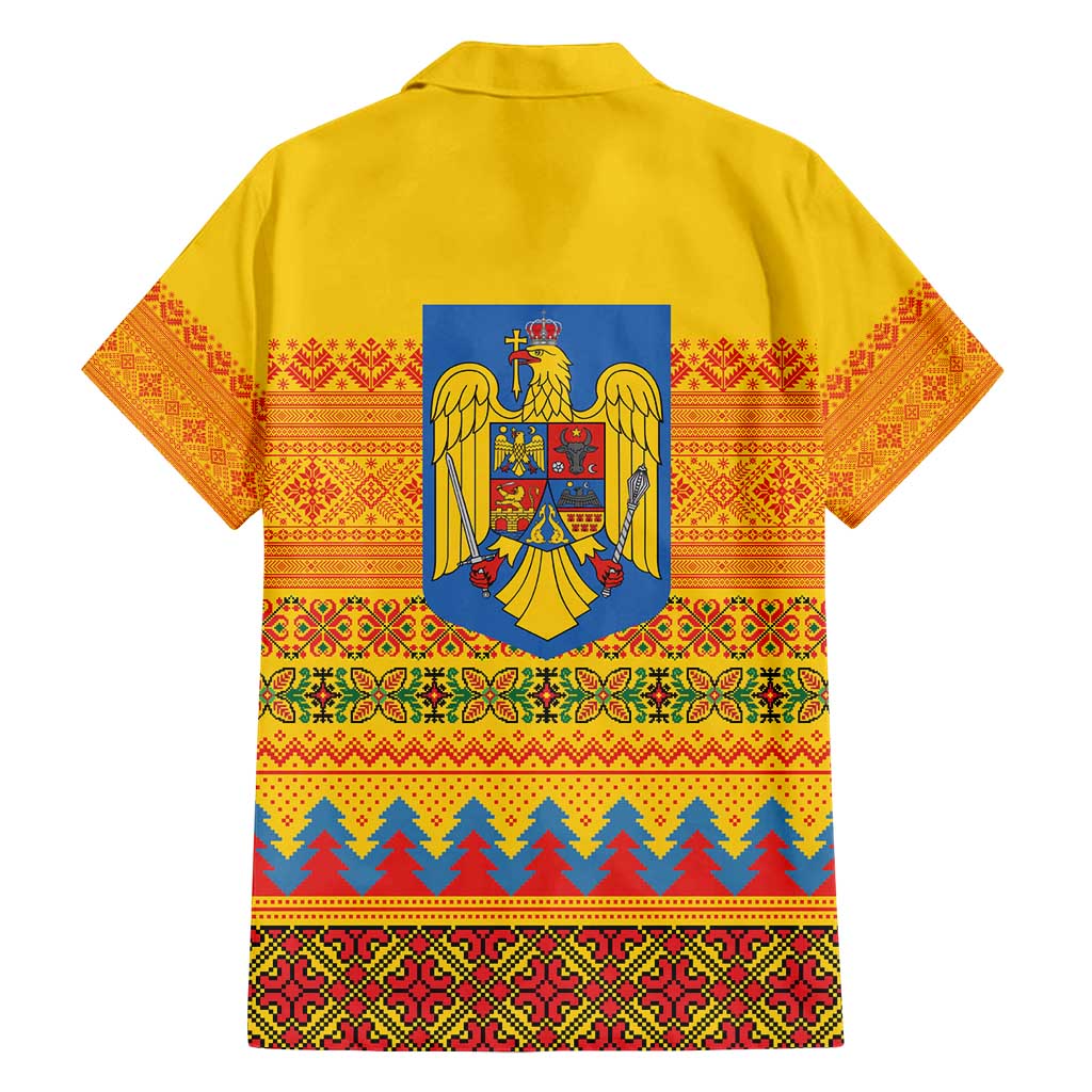 Romania Merry Christmas Family Matching Puletasi and Hawaiian Shirt Romania Emblem Traditional Folk Art - Polynesian Pride