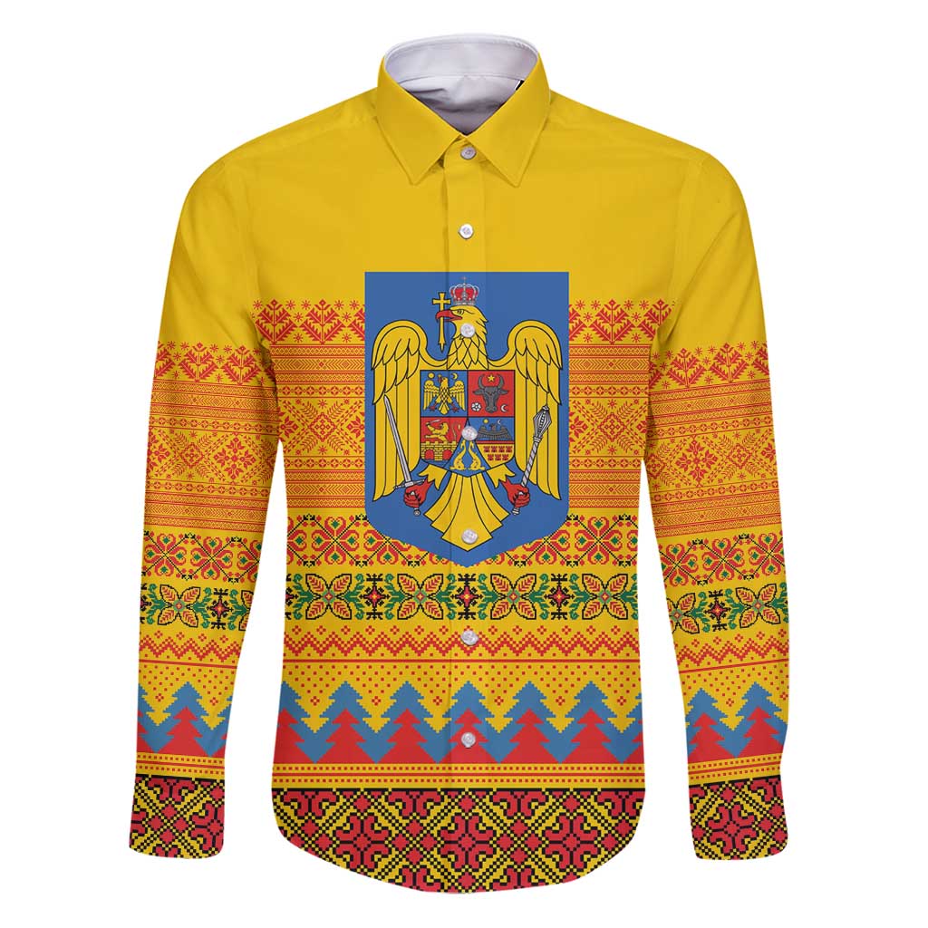 Romania Merry Christmas Family Matching Puletasi and Hawaiian Shirt Romania Emblem Traditional Folk Art - Polynesian Pride
