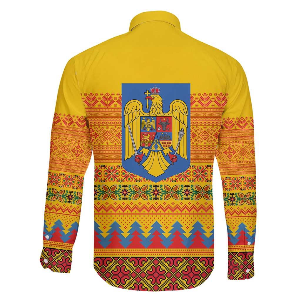 Romania Merry Christmas Family Matching Puletasi and Hawaiian Shirt Romania Emblem Traditional Folk Art - Polynesian Pride