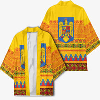 Romania Merry Christmas Kimono Romania Emblem Traditional Folk Art - Polynesian Pride