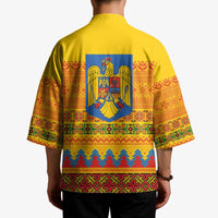 Romania Merry Christmas Kimono Romania Emblem Traditional Folk Art - Polynesian Pride